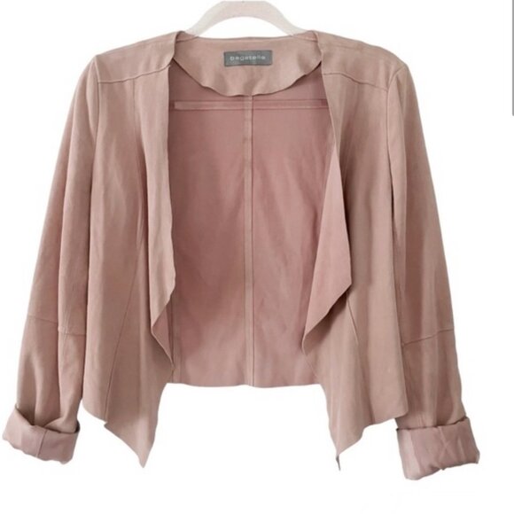 Bagatelle 100% Genuine Suede Leather Jacket in Soft Pink size Small - Picture 4 of 12